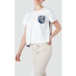 Weiße Kurzärmelige Liu Jo Rundhals-Ausschnitt Shirts mit Tasche aus Jersey für Damen Größe XL 