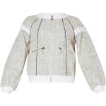 Weiße Liu Jo Boucle-Jacken Metallic mit Reißverschluss aus Bouclé für Damen Größe M 