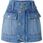 Blaue Mini Jeans-Miniröcke mit Reißverschluss aus Denim für Damen Größe M 