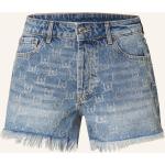 Blaue Liu Jo Jeans-Shorts mit Fransen aus Baumwolle für Damen Größe S für den für den Sommer 