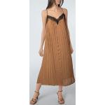 Braune Liu Jo V-Ausschnitt Spaghettiträger-Kleider aus Polyester für Damen Größe L 