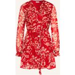 Rote Liu Jo V-Ausschnitt Taillierte Kleider mit Volants aus Polyester für Damen Größe M für den für den Winter 