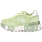 Reduzierte Grüne Liu Jo Low Sneaker mit Schnürsenkel aus Textil für Damen Größe 39 