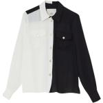 Schwarze Color Blocking Langärmelige Liu Jo Damenlangarmhemden aus Polyester Größe XS 