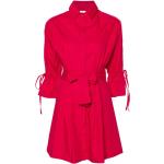 Reduzierte Rote 3/4-ärmelige Liu Jo Shirtkleider aus Popeline für Damen Größe XS 