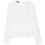 Reduzierte Weiße Elegante Liu Jo Georgette Festliche Blusen mit Rüschen aus Seide für Damen Größe M 