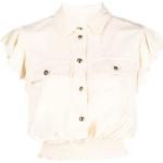 Beige Liu Jo Shirts mit Tasche Gesmokte Cropped für Damen Größe M 