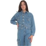 Blaue Liu Jo Mini Harrington-Jacken aus Baumwolle für Damen Größe S 