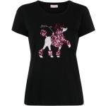 Schwarze Kurzärmelige Liu Jo T-Shirts mit Pailletten aus Jersey für Damen Größe XS 