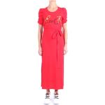 Korallenrote Unifarbene Kurzärmelige Liu Jo Midikleider & knielange Kleider mit Puffärmeln für Damen Größe L 