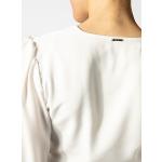 Weiße Langärmelige Liu Jo V-Ausschnitt Wickelblusen aus Polyester für Damen Größe L 