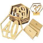 Goldene Tischnummern aus Holz 
