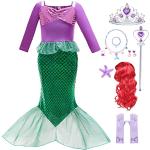 Reduzierte Violette Gepunktete Arielle die Meerjungfrau Meerjungfrau-Kostüme mit Pailletten für Kinder Größe 110 