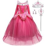 Pinke Schulterfreie Prinzessin-Kostüme aus Polyester für Kinder Größe 98 
