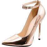 Goldene Pfennigabsatz High Heels & Stiletto-Pumps atmungsaktiv für Damen Größe 44 mit Absatzhöhe über 9cm 