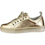 Goldene Liva Loop Schuhe mit Glitzer mit Schnürsenkel in Komfortweite aus Leder mit herausnehmbarem Fußbett Größe 38 