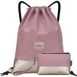 Reduzierte Rosa Turnbeutel & Sportbeutel mit Reißverschluss aus Polyester mit Außentaschen für Damen 