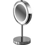 Reduzierte Silberne Runde Schminkspiegel & Kosmetikspiegel 13 cm aus Chrom LED beleuchtet 