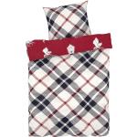 Rote Livarno Home Winterbettwäsche mit Weihnachts-Motiv mit Reißverschluss aus Jersey maschinenwaschbar 135x200 
