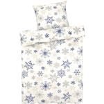 Graue Winterbettwäsche mit Weihnachts-Motiv mit Reißverschluss aus Jersey maschinenwaschbar 155x220 