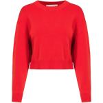 Reduzierte Rote Sportliche Langärmelige U-Ausschnitt Damensweatshirts Größe M 