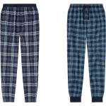 Marineblaue Livergy Pyjamahosen lang aus Flanell für Herren Größe XL 