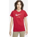 Rote Nike FC Liverpool T-Shirts mit Strass für Damen Größe XS 
