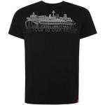 Schwarze Kurzärmelige FC Liverpool T-Shirts mit Skyline-Motiv aus Baumwolle für Herren Größe XXL 