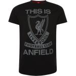 Anthrazitfarbene Kurzärmelige FC Liverpool T-Shirts aus Baumwolle für Herren Größe XL 