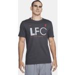 Graue Nike Mercurial FC Liverpool T-Shirts für Herren Größe L 