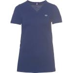 Marineblaue Living Crafts Bio Nachhaltige V-Ausschnitt V-Shirts für Damen Größe S 