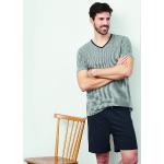 Graue Melierte Living Crafts Bio Nachhaltige Pyjamas kurz aus Jersey für Herren Größe XL für den für den Sommer 