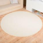 Weiße Unifarbene Living Line Runde Runde Teppiche 300 cm aus Kunstfaser schmutzabweisend 