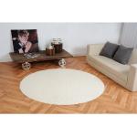 Beige Unifarbene Living Line Runde Shaggy Teppiche 67 cm aus Kunstfaser schmutzabweisend 