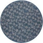 Blaue Karo Living Line Runde Runde Teppiche 180 cm aus Kunstfaser 