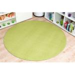 Grüne Unifarbene Living Line Runde Runde Teppiche 100 cm aus Kunstfaser schmutzabweisend 