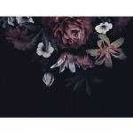 Schwarze Blumenmuster Rosen-Fototapeten UV-beständig 
