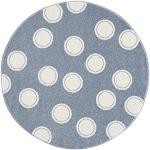 Blaue Gepunktete LIVONE Bio Runde Kinderteppiche aus Polypropylen 