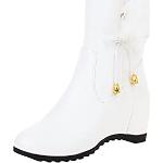 Weiße Elegante Cowboy-Boots & Cowboystiefeletten mit Schnürsenkel aus Leder rutschfest für Damen Größe 39 für den für den Winter 