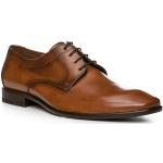 Reduzierte Braune Lack-Optik Business Derby Schuhe mit Schnürsenkel in Spezialweite aus Kalbsleder für Herren 