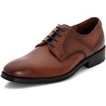 Reduzierte Braune Business Lloyd Derby Schuhe mit Schnürsenkel in Breitweite aus Glattleder für Herren Größe 49,5 