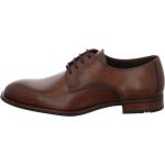 Rote Gestreifte Business Lloyd Derby Schuhe mit Schnürsenkel in Breitweite aus Leder für Herren 