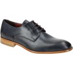 Dunkelblaue Business Derby Schuhe mit Schnürsenkel aus Glattleder für Herren Größe 39 für den für den Sommer 