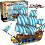 LMIITAM Piratenschiffe Bausteine, 3265 Stück Blau Segelboot Klemmbausteine Konstruktion Spielzeugmodelle Kompatibel mit Lego
