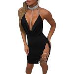 Reduzierte Schwarze Sexy Ärmellose Asymmetrische Kleider mit Pailletten enganliegend für Damen Größe XL für Partys 