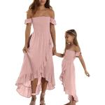 Reduzierte Pinke Casual Sommerkleider mit Meer-Motiv für Damen für Zeremonien für den für den Sommer 