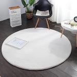 Weiße Runde Runde Teppiche 180 cm aus Kunstfell 