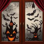 Schwarze Fensterbilder mit Halloween-Motiv 90-teilig 