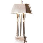 Silberne Loberon Tischlampen & Tischleuchten glänzend aus Metall 