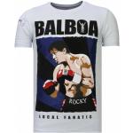 Local Fanatic, Balboa Rocky Rhinestone - Herren T-Shirt - 13-6223W White, Herren, Größe: M
